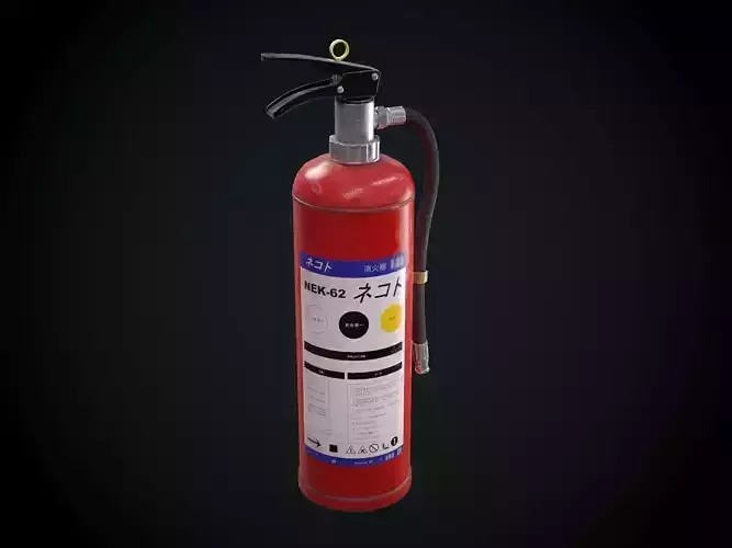 Japanese Fire extinguisher for Games Low-poly 3D model Japanese Fire extinguisher for Games Low-poly 3D model