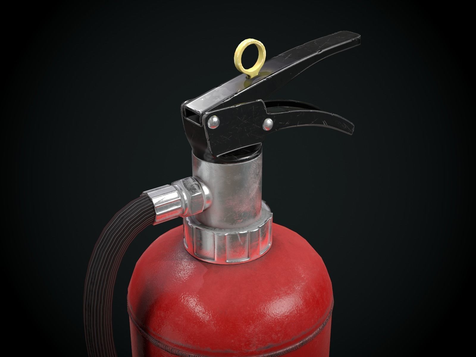 Japanese Fire extinguisher for Games Low-poly 3D model_10