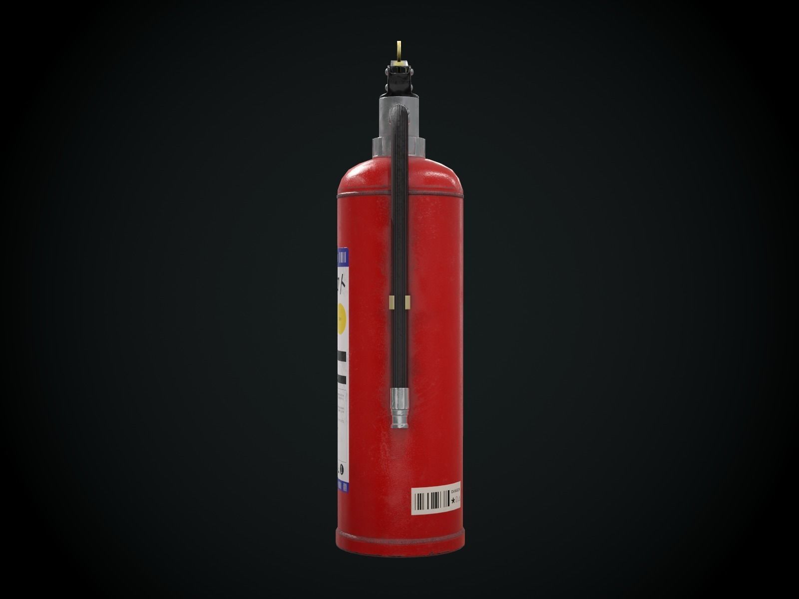 Japanese Fire extinguisher for Games Low-poly 3D model_9