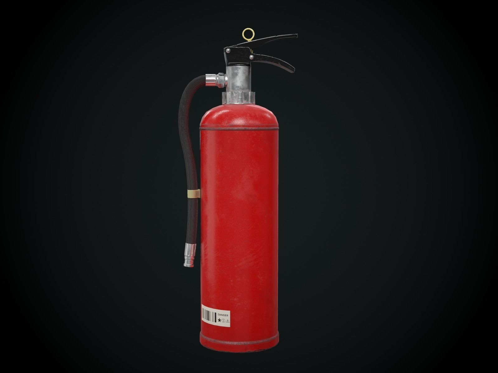 Japanese Fire extinguisher for Games Low-poly 3D model_8