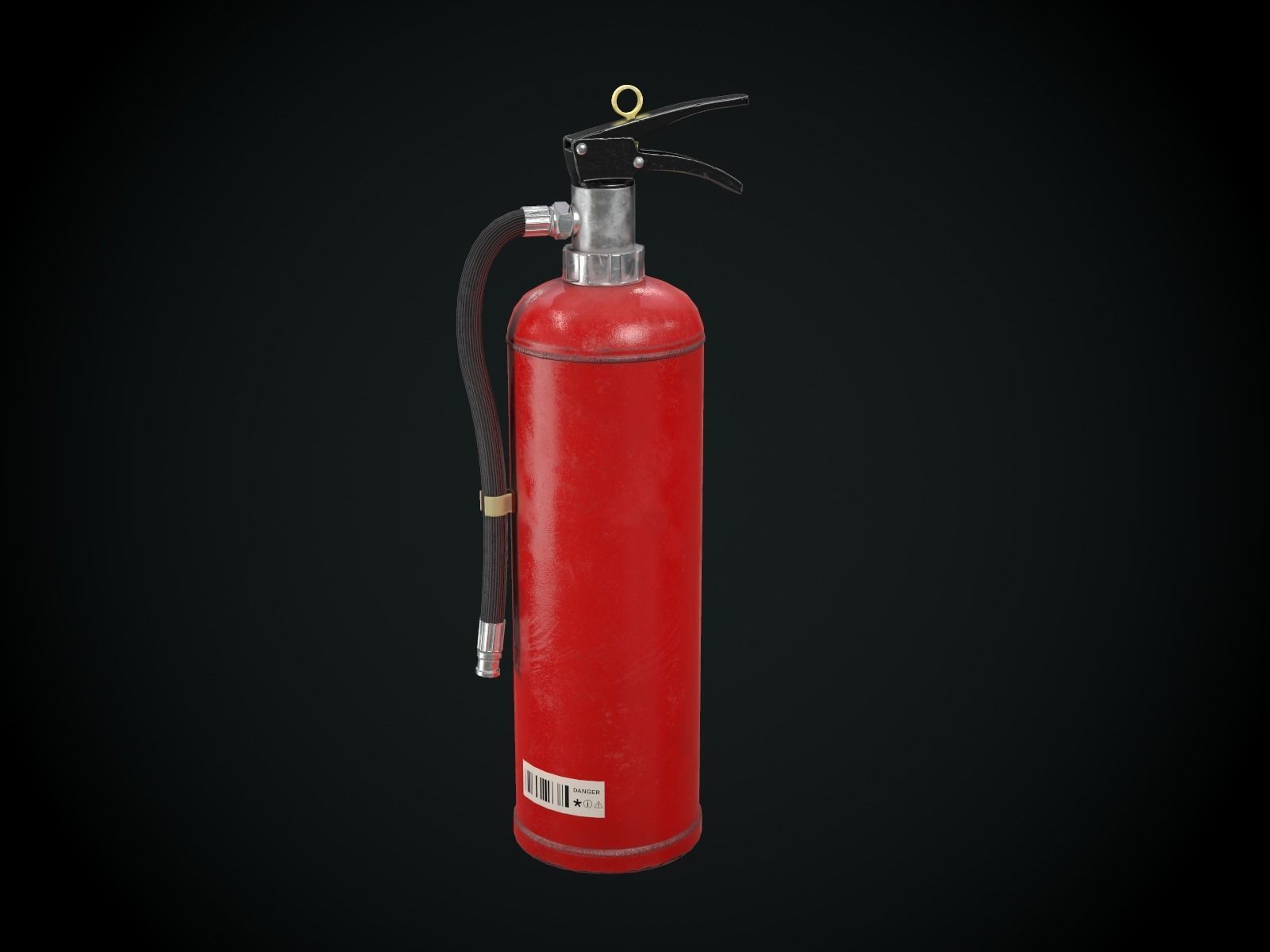 Japanese Fire extinguisher for Games Low-poly 3D model_7