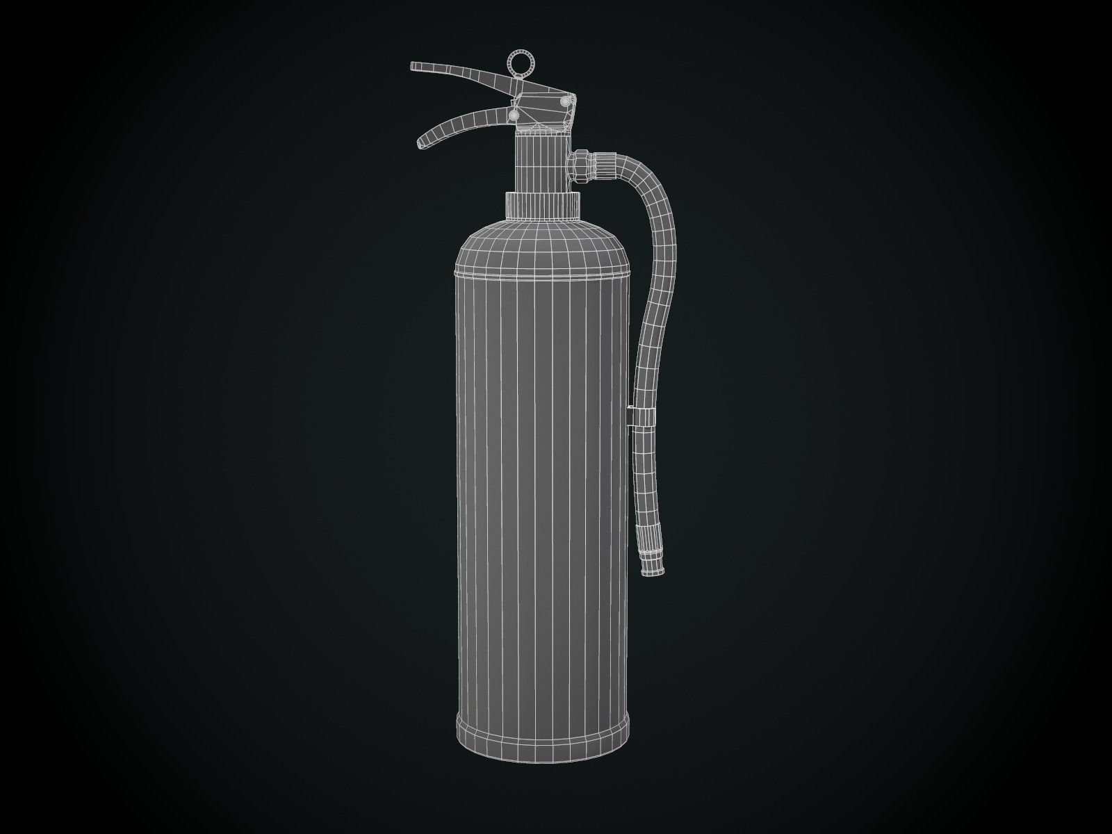 Japanese Fire extinguisher for Games Low-poly 3D model_13
