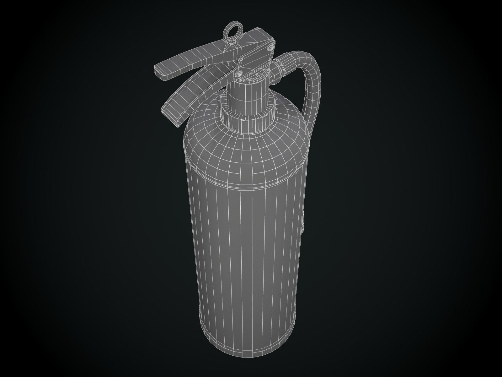 Japanese Fire extinguisher for Games Low-poly 3D model_14