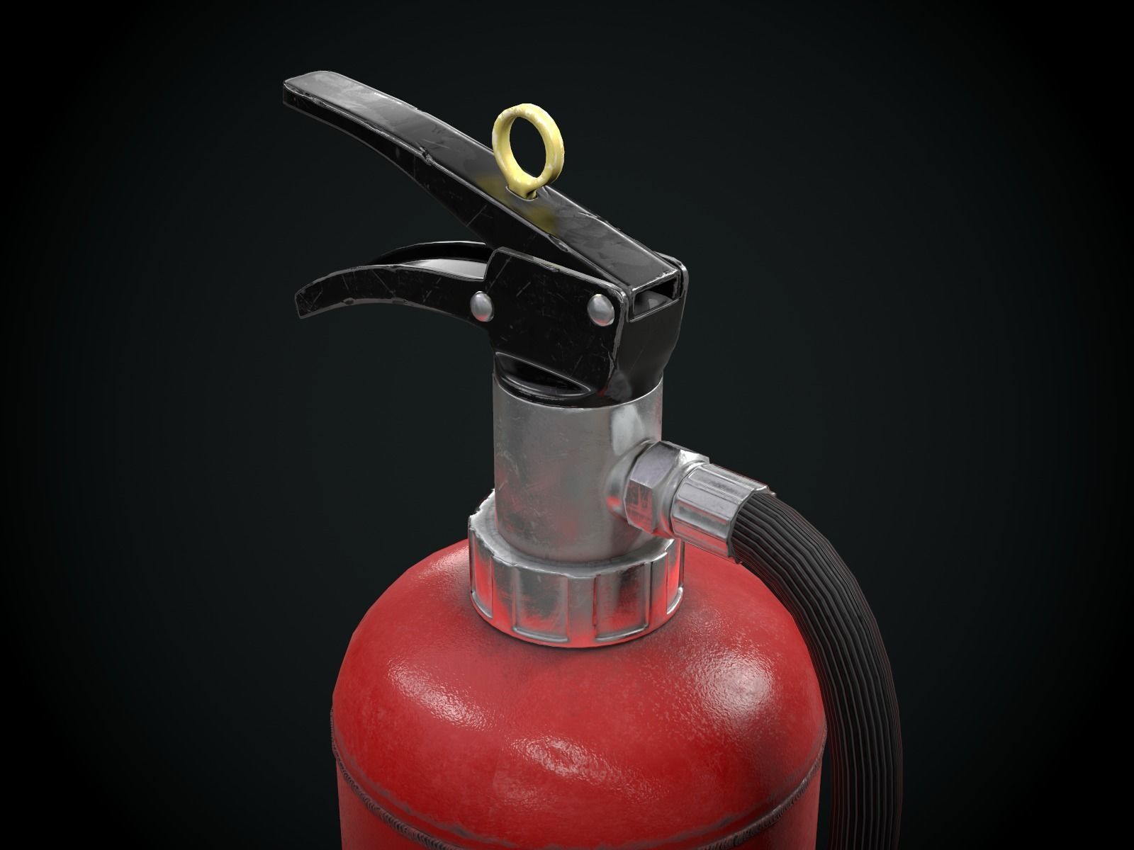 Japanese Fire extinguisher for Games Low-poly 3D model_3
