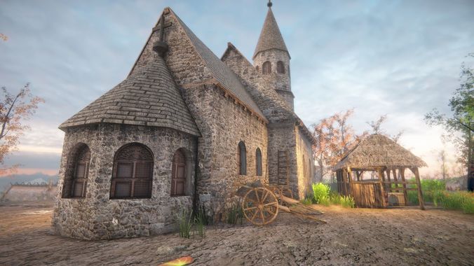 Medieval Village 4 Low-poly 3D model 4