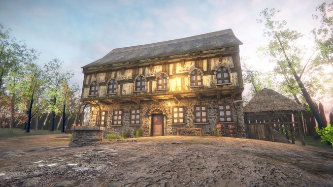Medieval Village 4 Low-poly 3D model 6