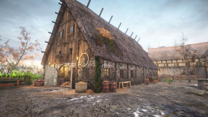 Medieval Village 4 Low-poly 3D model 7