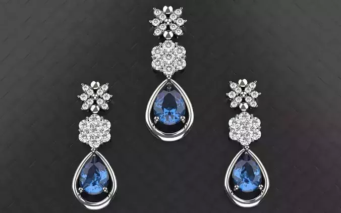 Earrings Necklace Silver Gold  Print