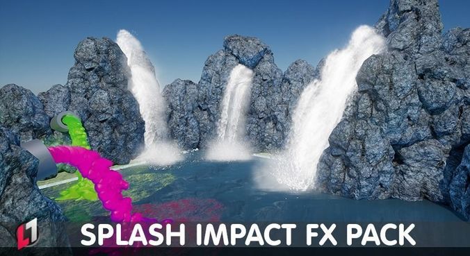 Splash Impact Pack - Unreal Engine 4 Low-poly 3D model