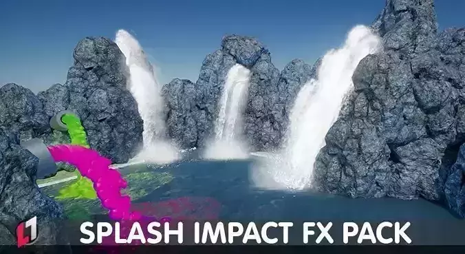 Splash Impact Pack - Unreal Engine 4 Low-poly 3D model