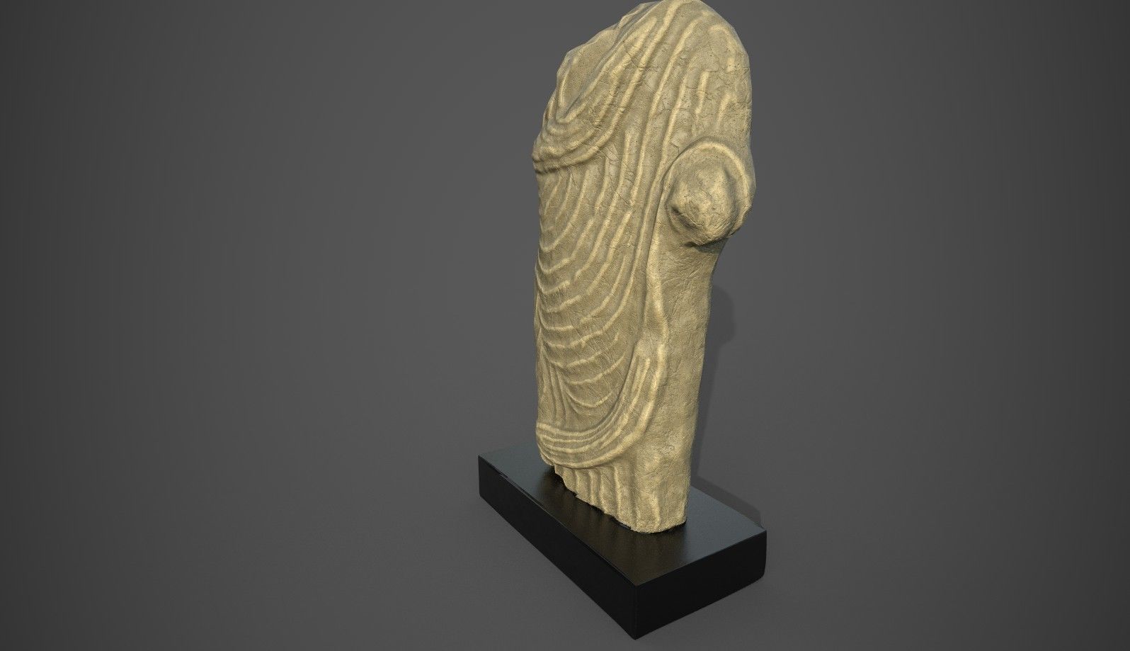 Zeus Temple Statue Low-poly 3D model_1