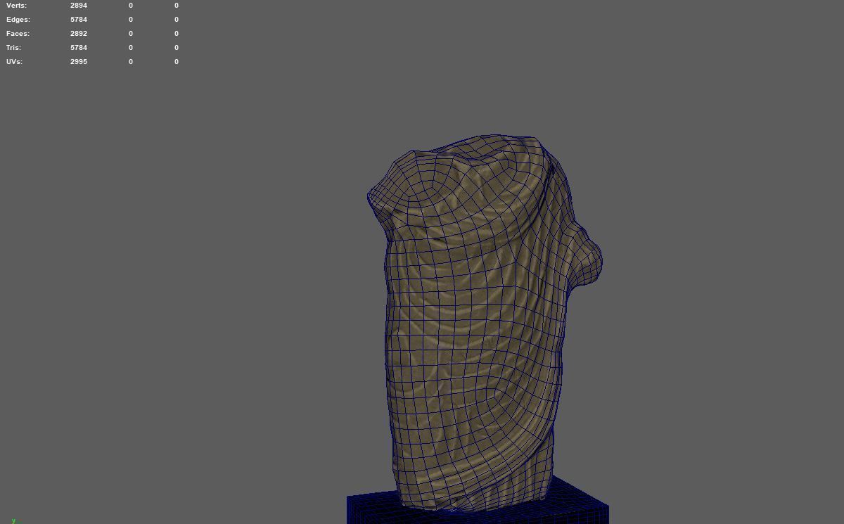 Zeus Temple Statue Low-poly 3D model_6