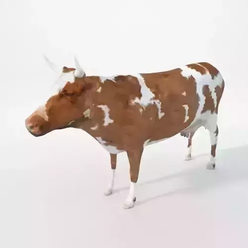 Brown cow Low-poly 3D model