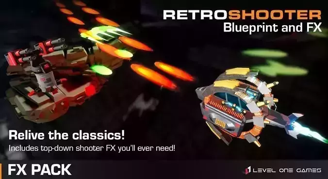 Retro Shooter FX Pack - Unreal Engine 4 Low-poly 3D model