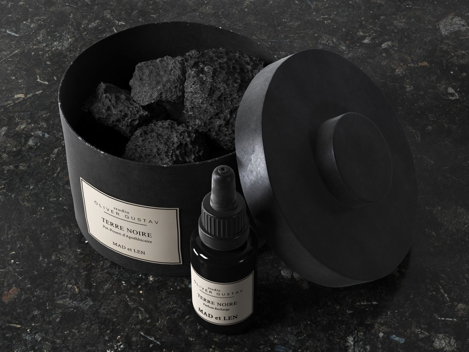 Terre Noire Soy Wax and Refill Bottle 3D model_2