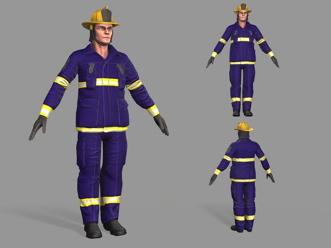 Firefighter  Man 3D model