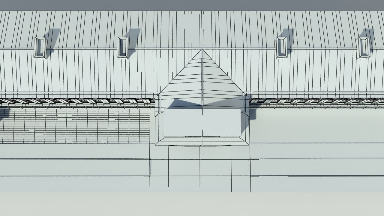 Neoclassical Building Low-poly 3D model_5