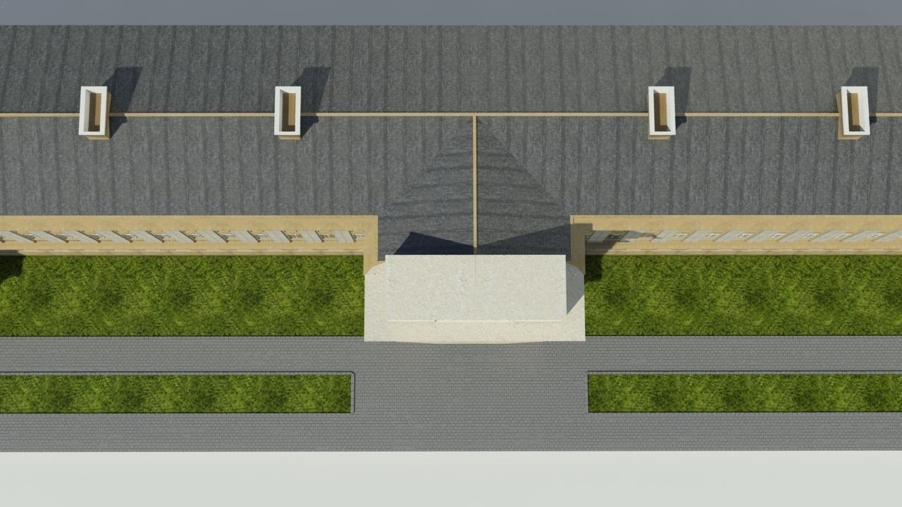 Neoclassical Building Low-poly 3D model_3