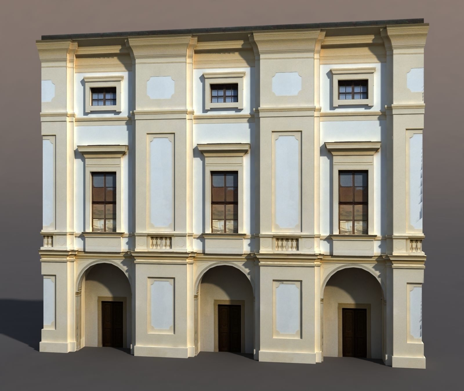 Neoclassical Building Pack Low poly Low-poly 3D model_6