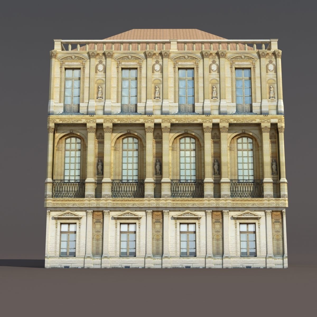 Neoclassical Building Pack Low poly Low-poly 3D model_39