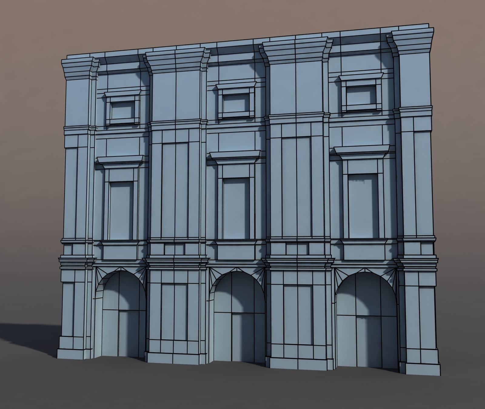 Neoclassical Building Pack Low poly Low-poly 3D model_5