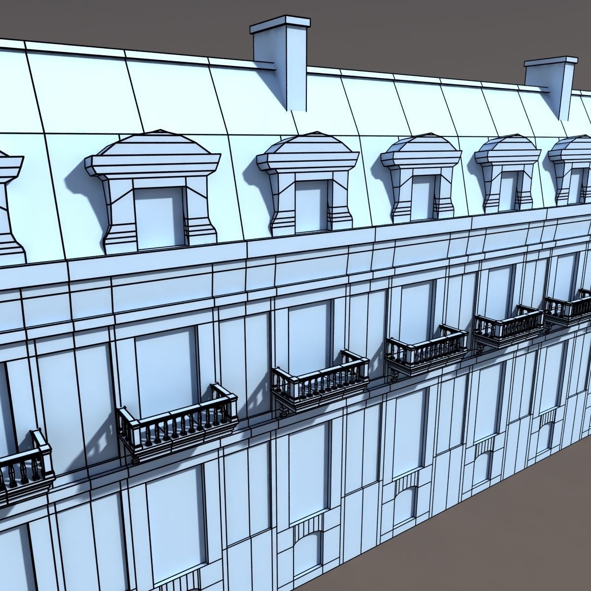 Neoclassical Building Pack Low poly Low-poly 3D model_53