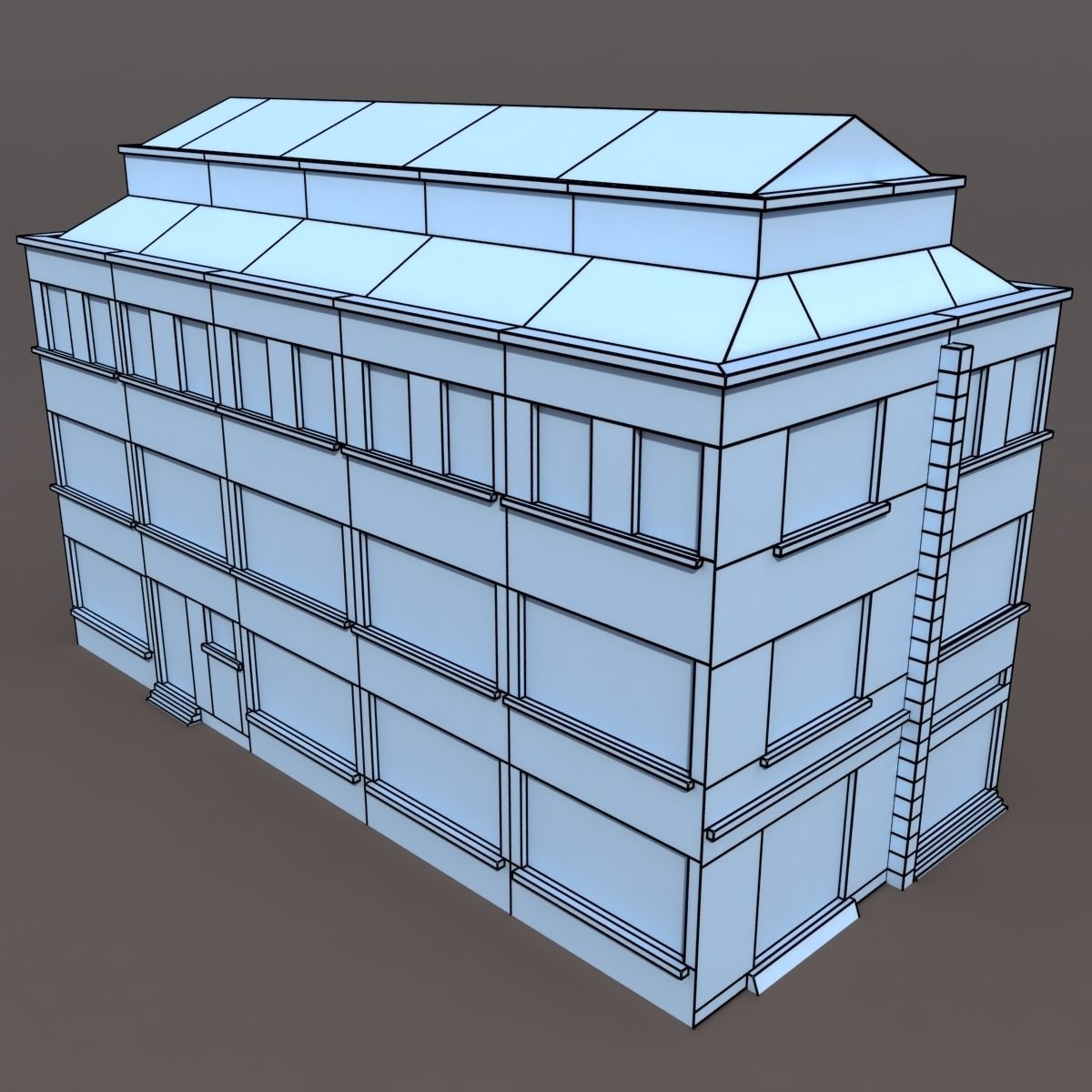 Neoclassical Building Pack Low poly Low-poly 3D model_31
