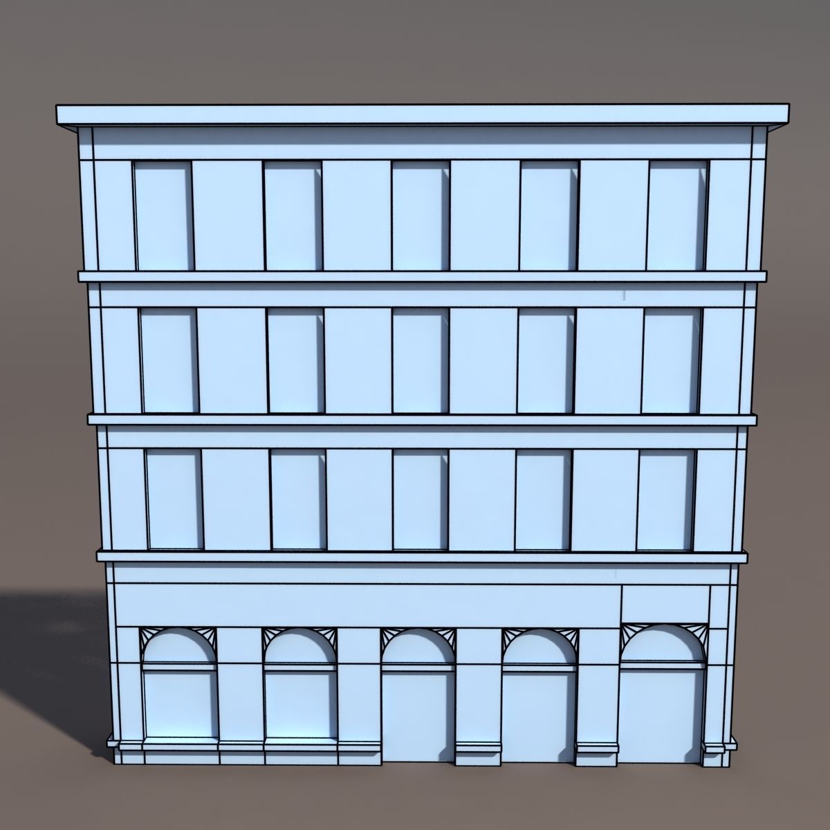 Neoclassical Building Pack Low poly Low-poly 3D model_21