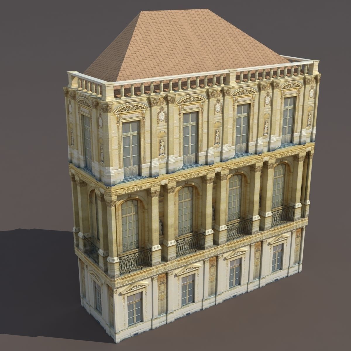 Neoclassical Building Pack Low poly Low-poly 3D model_38