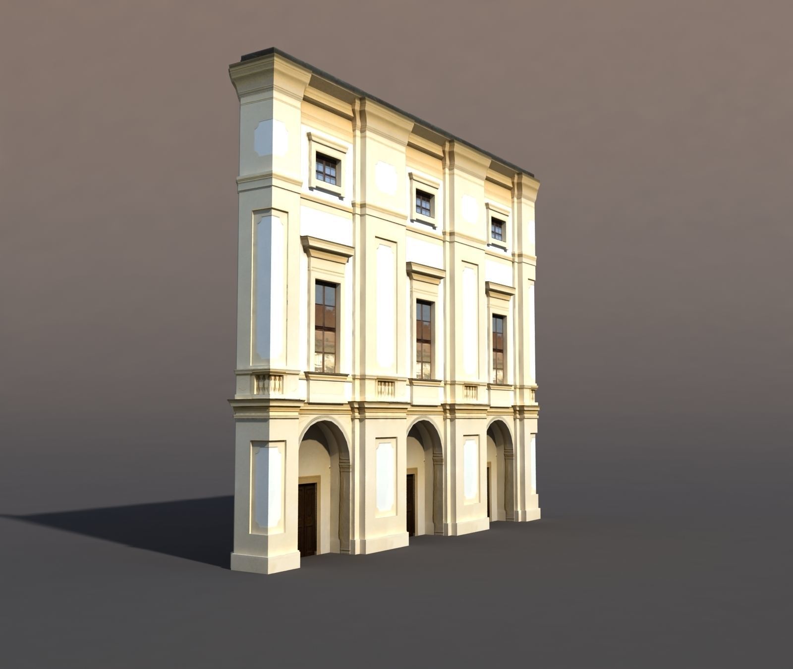 Neoclassical Building Pack Low poly Low-poly 3D model_4