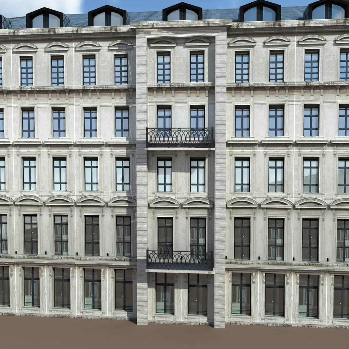 Neoclassical Building Pack Low poly Low-poly 3D model_27