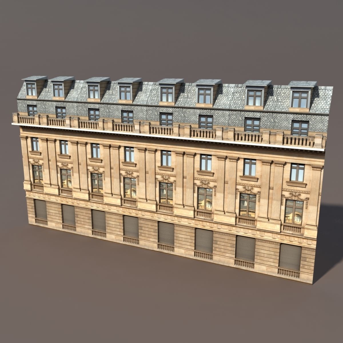 Neoclassical Building Pack Low poly Low-poly 3D model_9