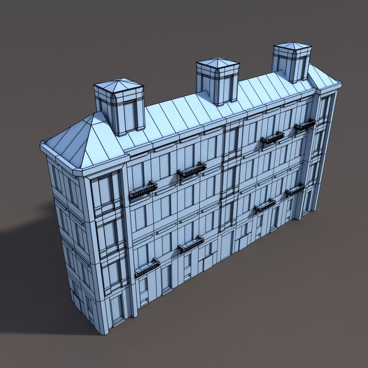 Neoclassical Building Pack Low poly Low-poly 3D model_46