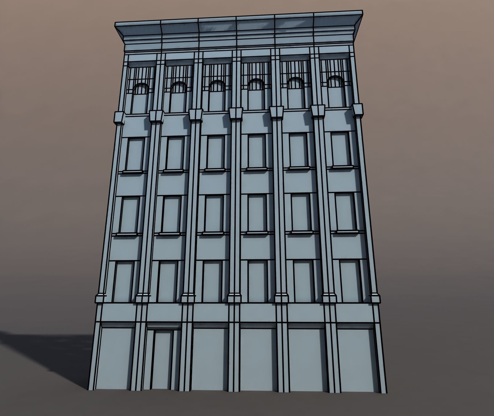 Neoclassical Building Pack Low poly Low-poly 3D model_10
