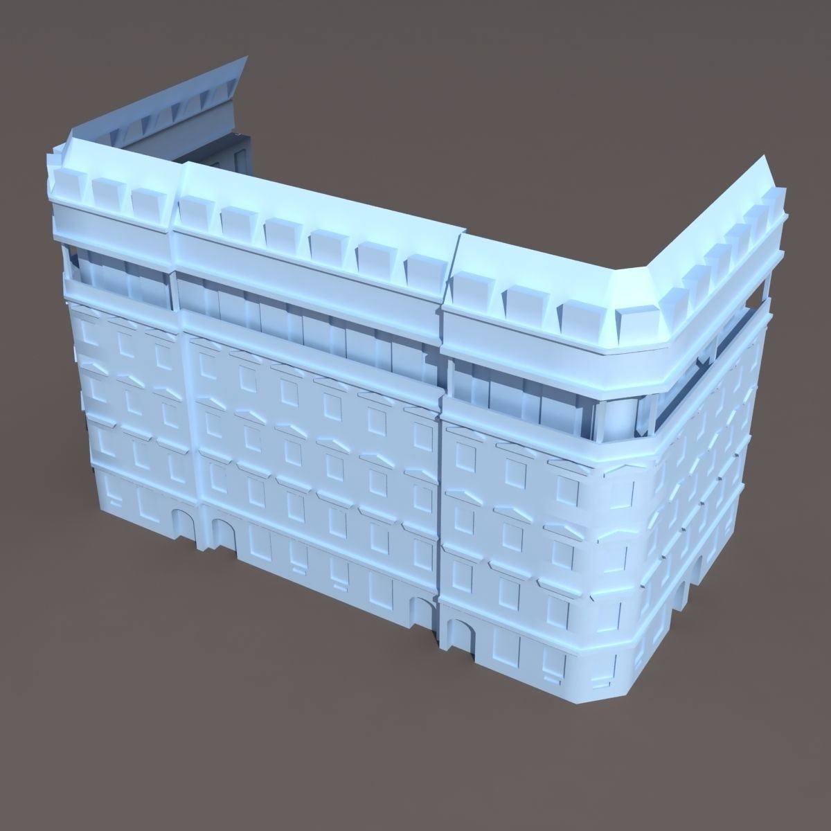 Neoclassical Building Pack Low poly Low-poly 3D model_34