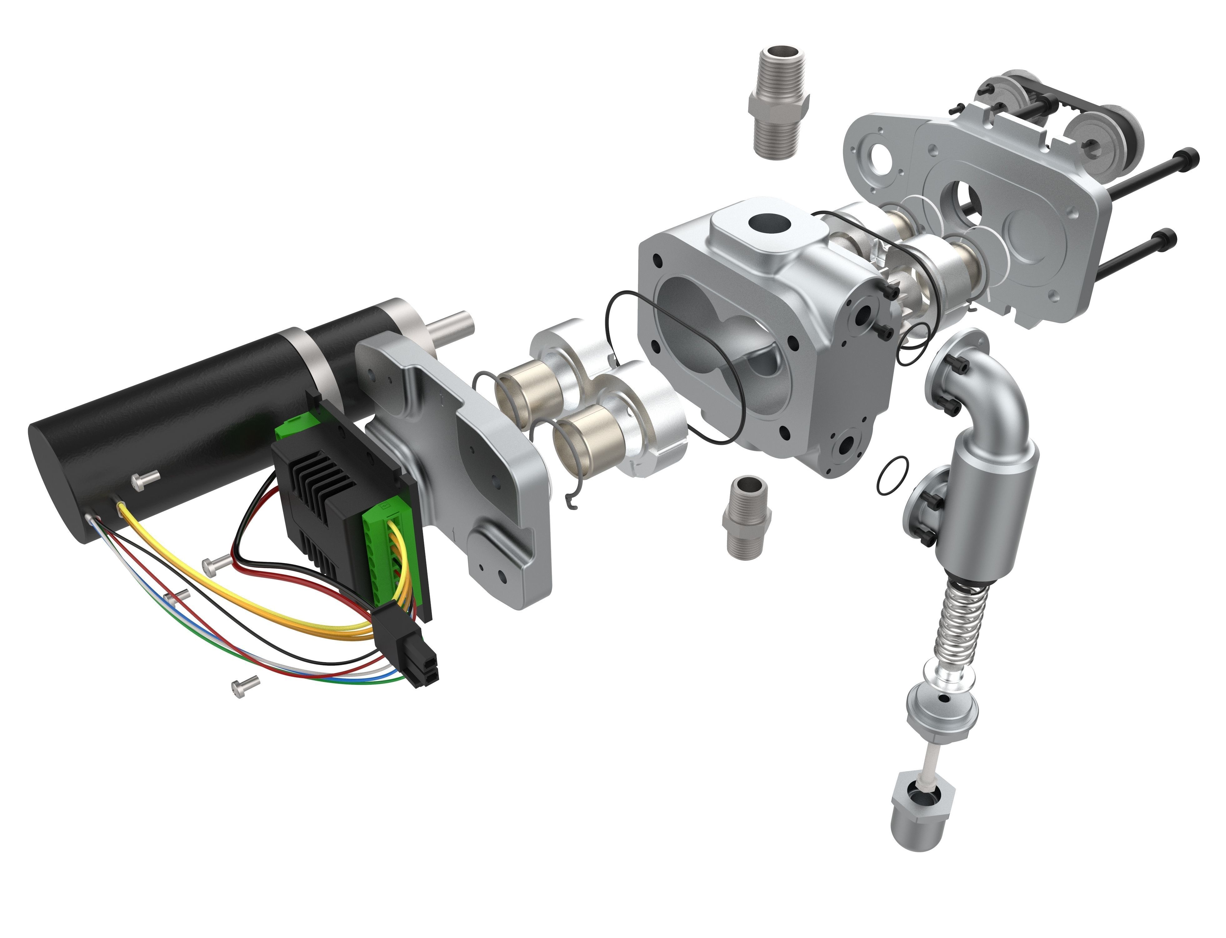 Positive Displacement Pump with Relief Valve 3D model_9