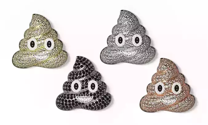 Pile of Poo Emoji pendant necklace charm 3d printable stl 3dm