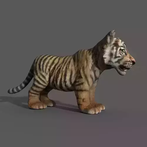 Tiger Cub Game Ready Low-poly 3D model