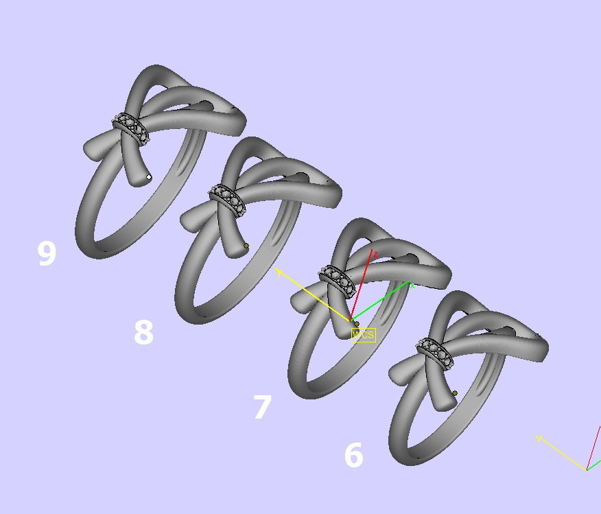 Bow-Knot delicate desig beautiful ring many sizes N0276v2 3D print model_4