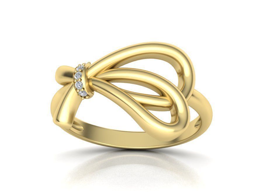 Bow-Knot delicate desig beautiful ring many sizes N0276v2 3D print model_3