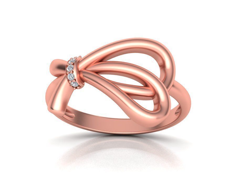 Bow-Knot delicate desig beautiful ring many sizes N0276v2 3D print model_2