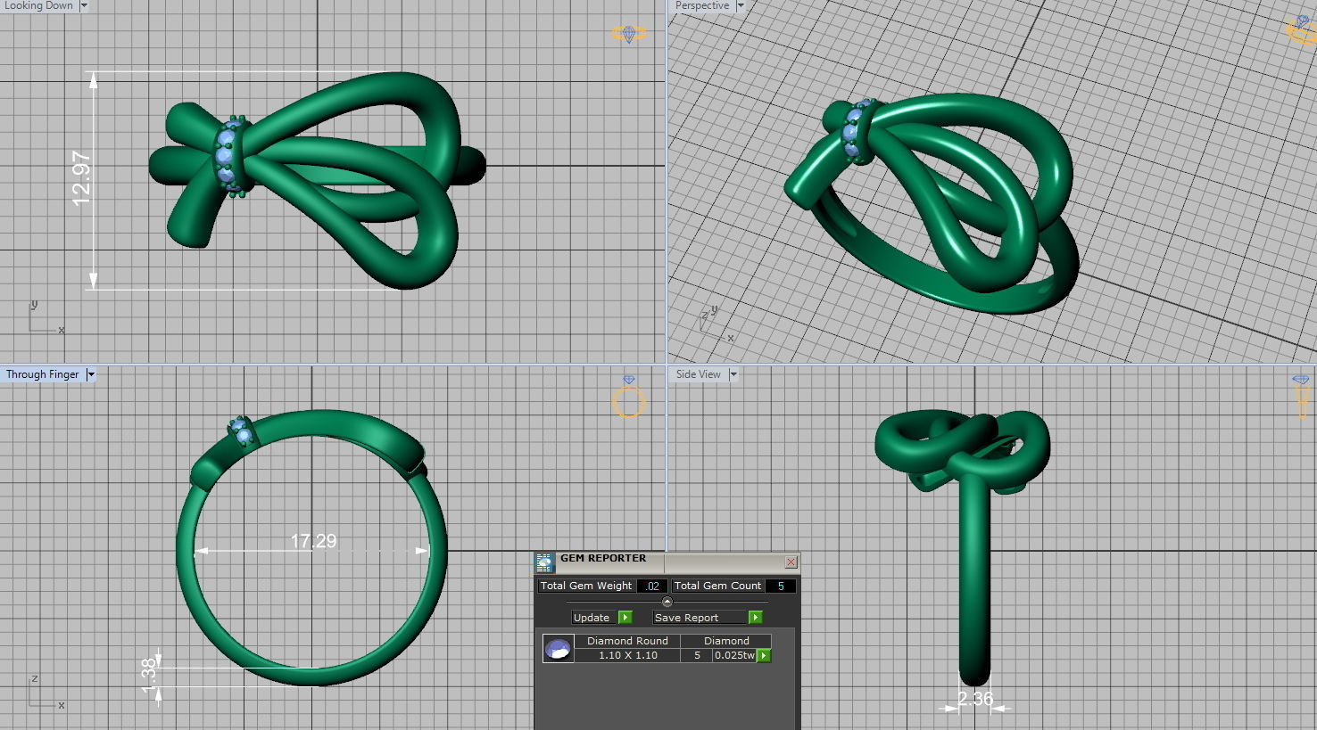 Bow-Knot delicate desig beautiful ring many sizes N0276v2 3D print model_5