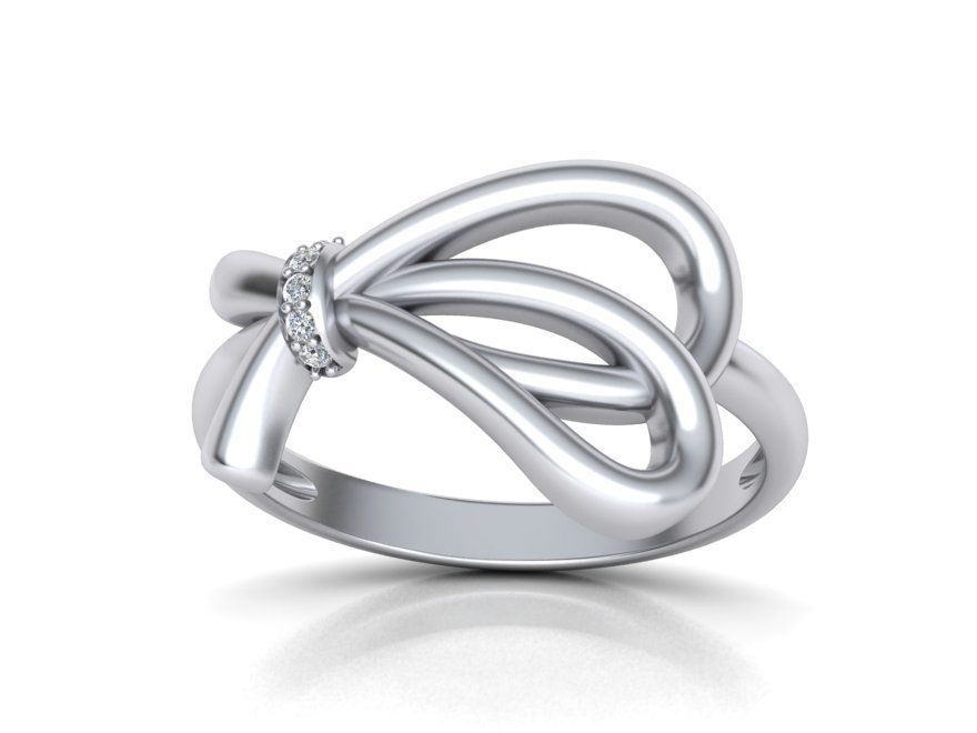 Bow-Knot delicate desig beautiful ring many sizes N0276v2 3D print model_1