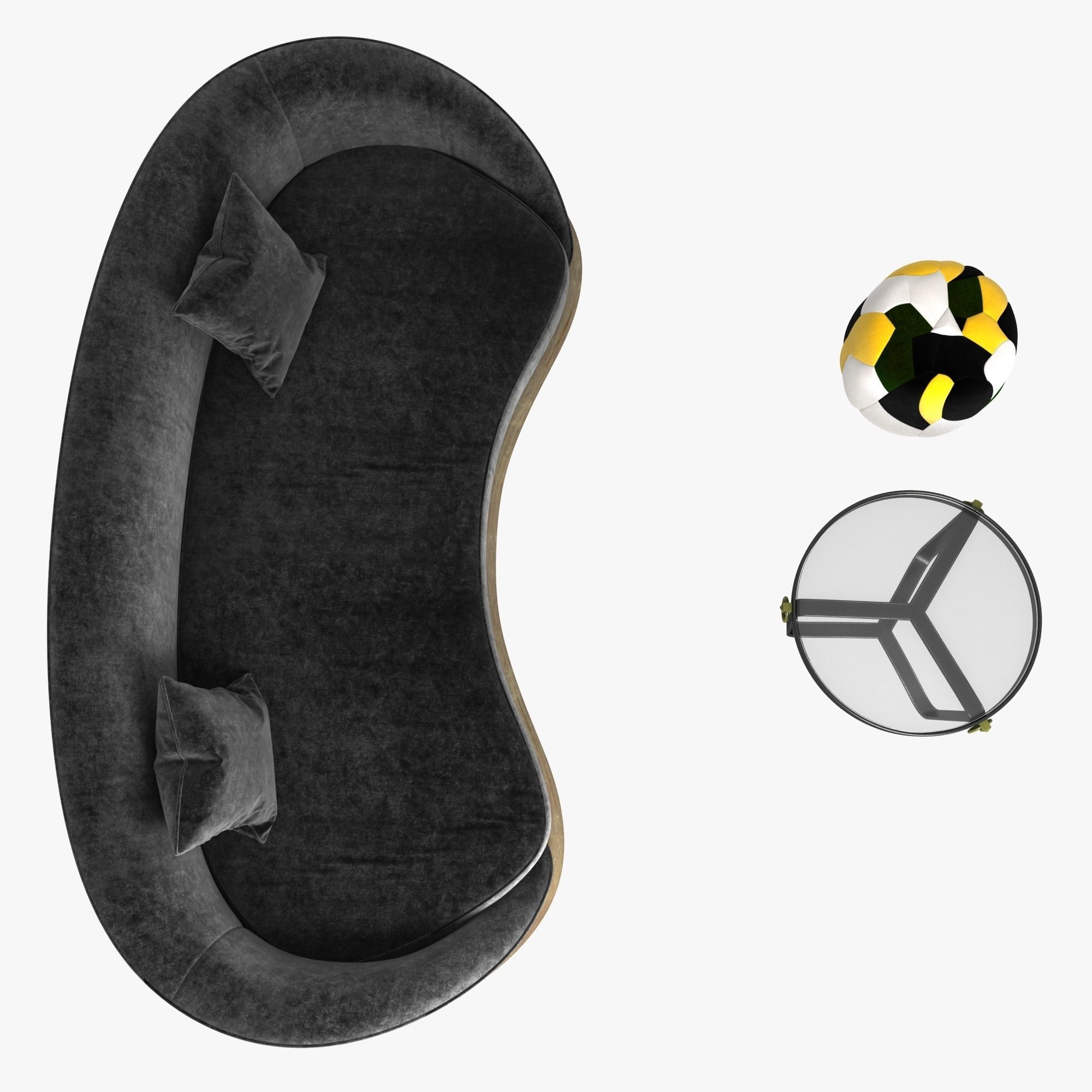 Rudin sofa adnet table and ammolite stool 3D model_6