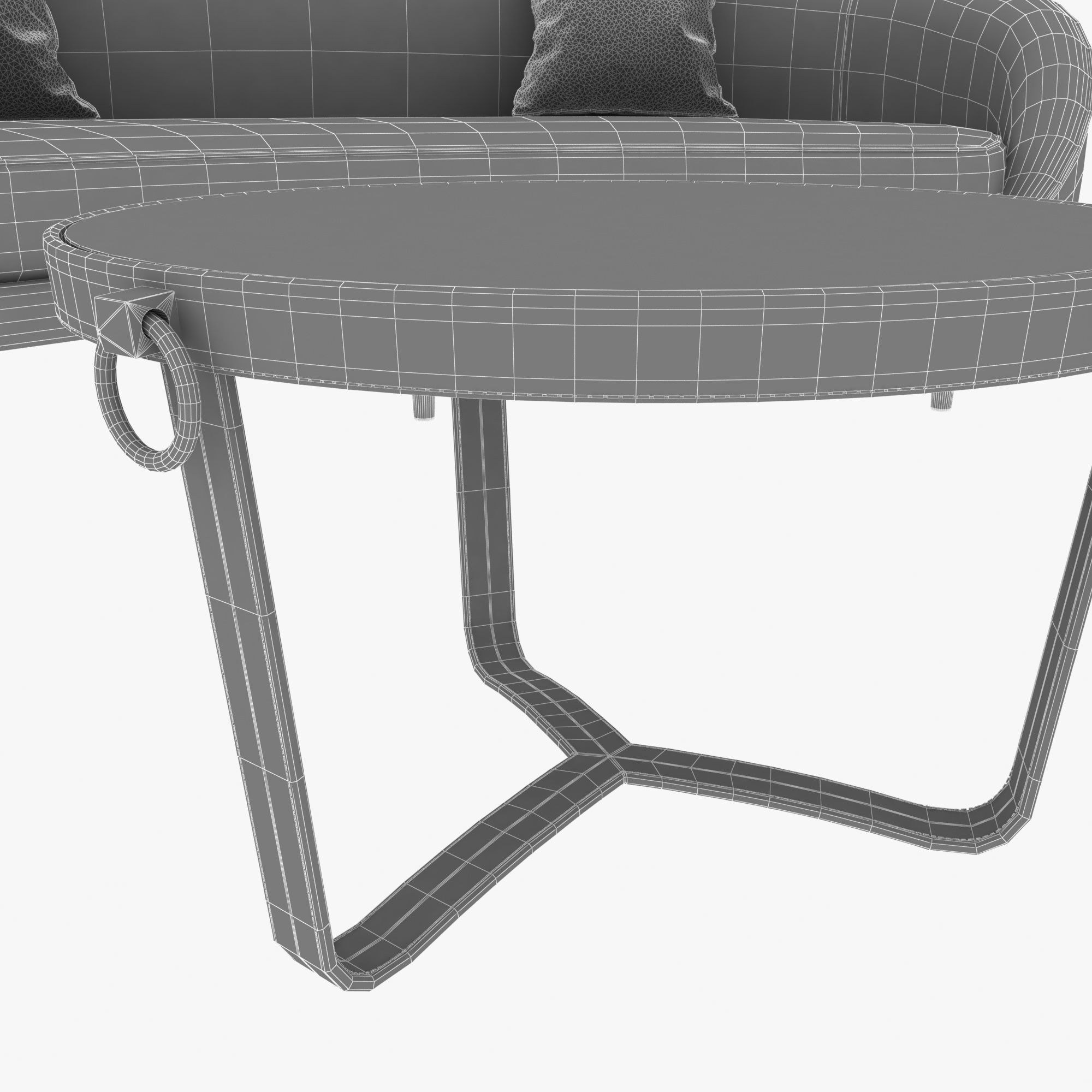 Rudin sofa adnet table and ammolite stool 3D model_11