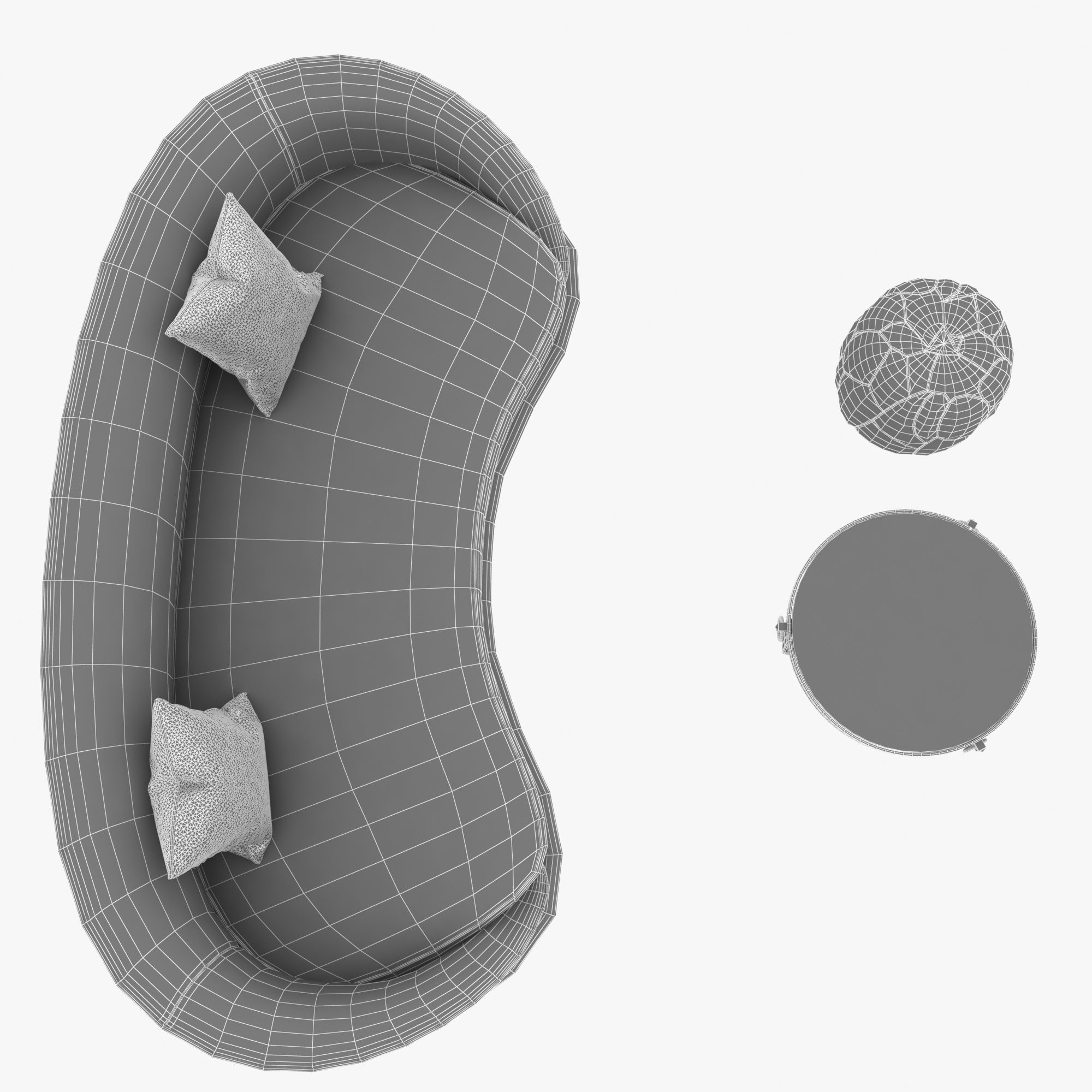 Rudin sofa adnet table and ammolite stool 3D model_8