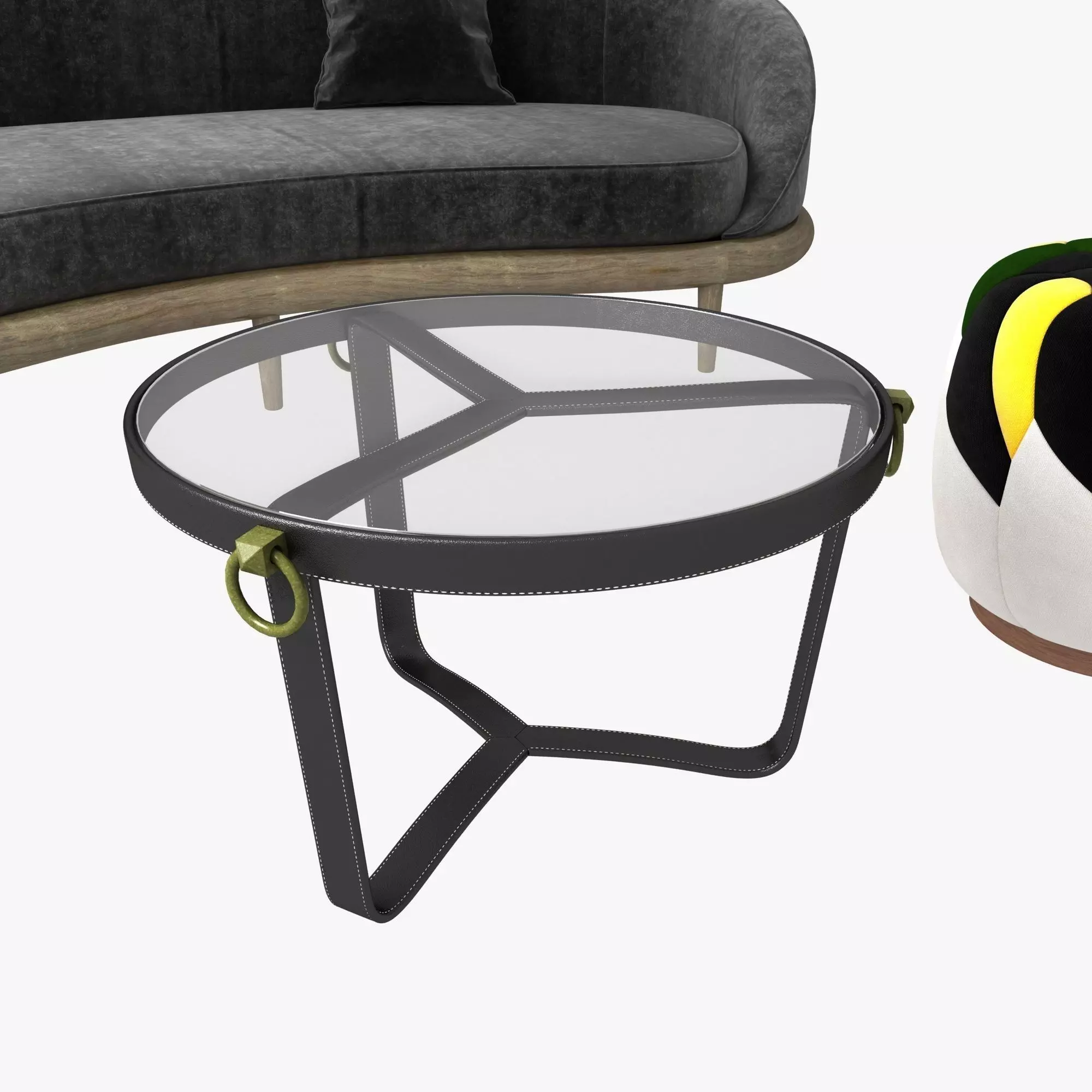 Rudin sofa adnet table and ammolite stool 3D model_0