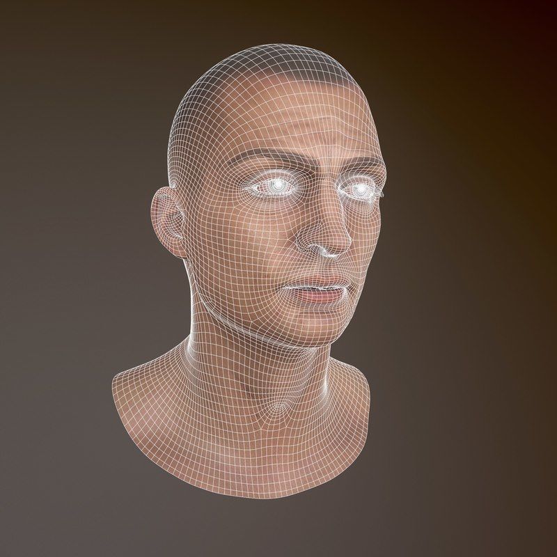 Character Head Low-poly 3D model_4