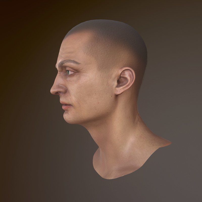 Character Head Low-poly 3D model_2