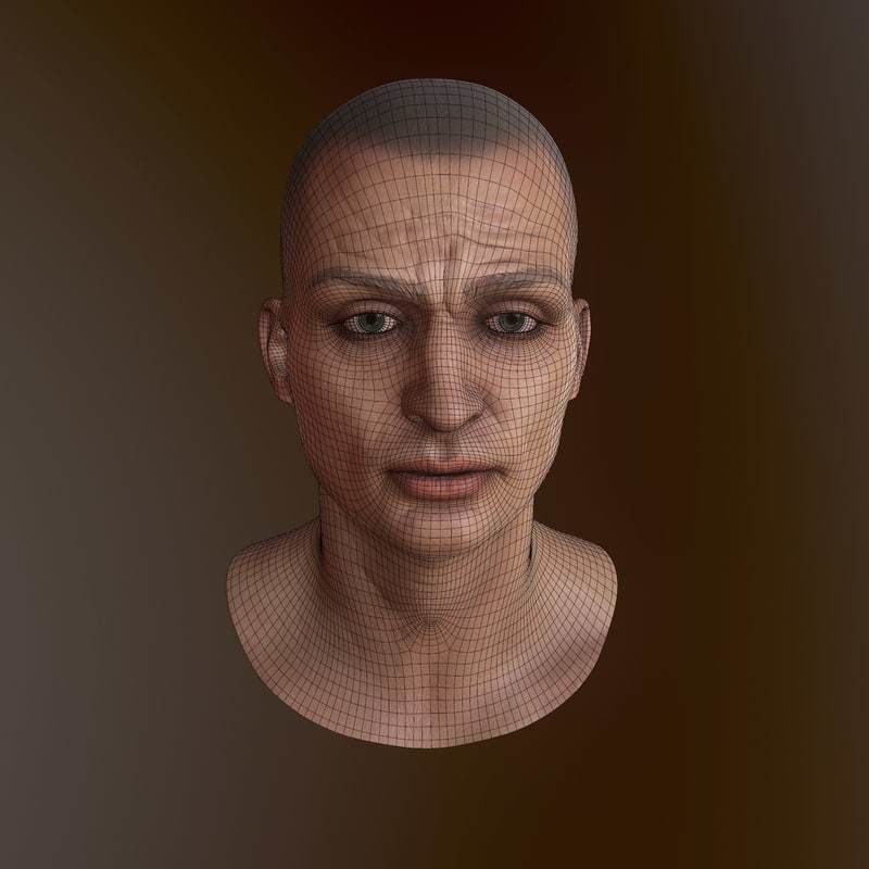 Character Head Low-poly 3D model_8